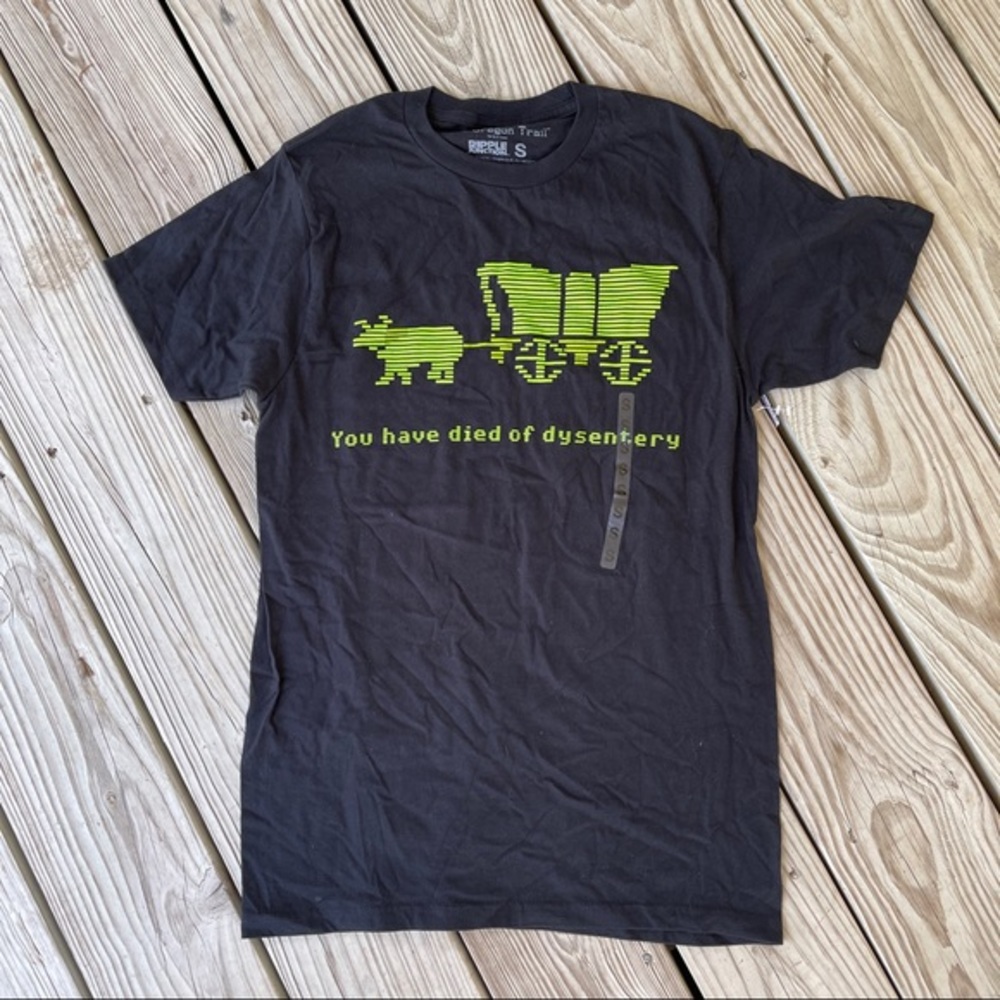 Oregon Trail tee You have died of dysentery S NWT